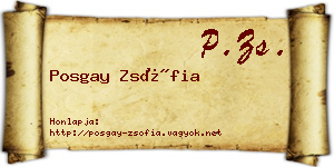 Posgay Zsófia névjegykártya
