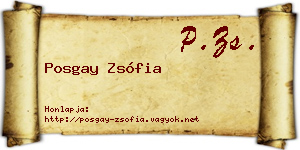 Posgay Zsófia névjegykártya